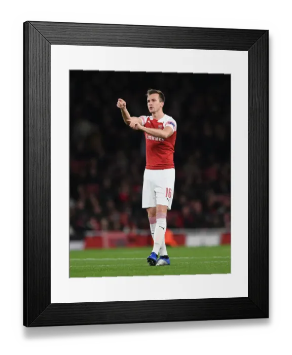 Framed Print : Rob Holding in Action: Arsenal vs. Sporting CP, UEFA Europa League 2018-19