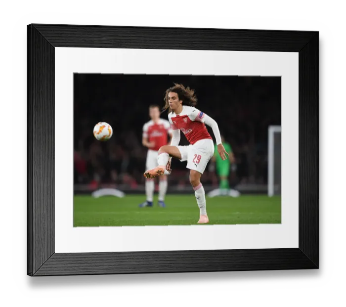 Framed Print : Arsenal's Matteo Guendouzi in Action against Sporting CP, UEFA Europa League 2018-19