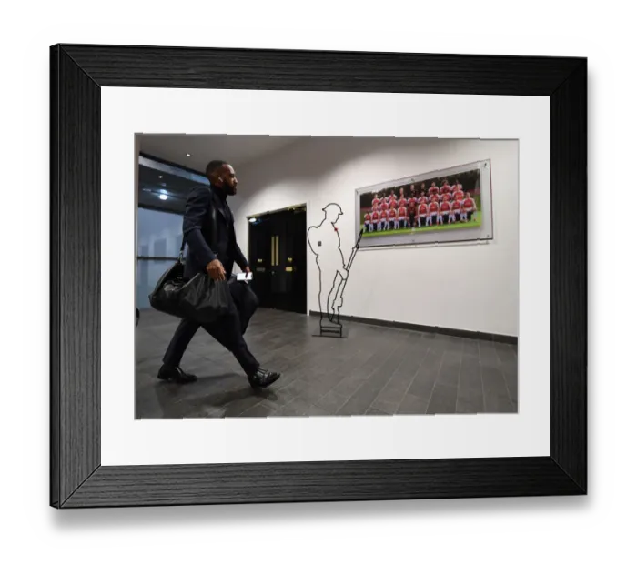 Framed Print : Alexandre Lacazette Enters Emirates Stadium: Arsenal vs. Wolverhampton Wanderers, Premier League 2018-19