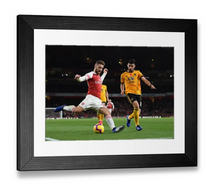 Framed Print : Mustafi vs. Neves: Intense Battle at Emirates Stadium - Arsenal vs. Wolverhampton Wanderers, Premier League 2018-19 Framed Print : Mustafi vs. Neves: Intense Battle at Emirates Stadium - Arsenal vs. Wolverhampton Wanderers, Premier League 2018-19