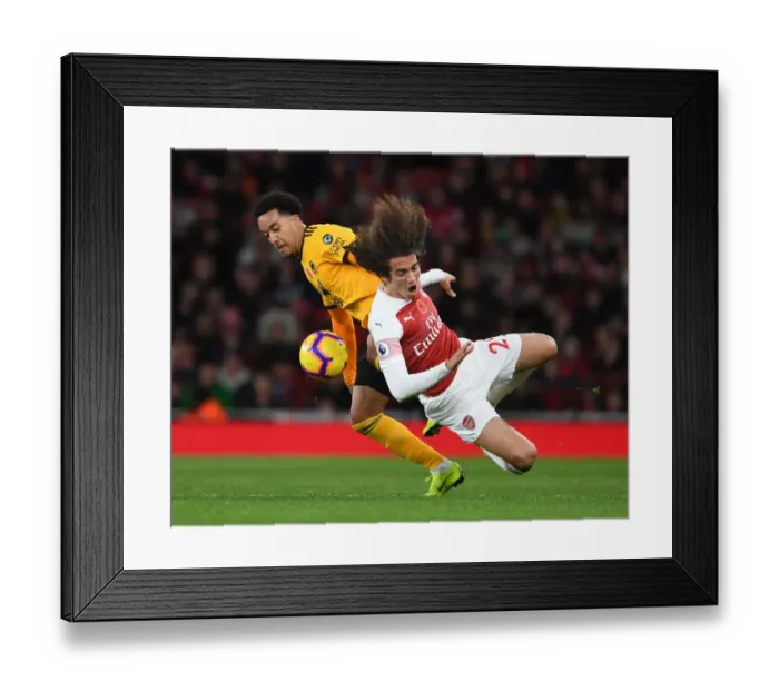Framed Print : Guendouzi vs. Costa: A Premier League Battle at the Emirates