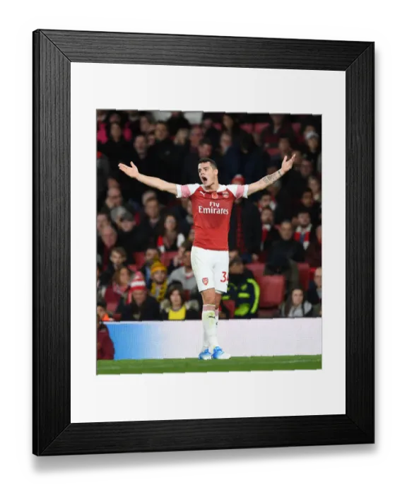 Framed Print : Granit Xhaka: In Action for Arsenal Against Wolverhampton Wanderers, Premier League 2018-19 Framed Print : Granit Xhaka: In Action for Arsenal Against Wolverhampton Wanderers, Premier League 2018-19