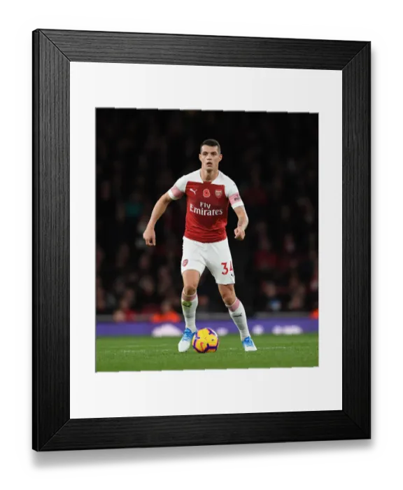 Framed Print : Granit Xhaka: Arsenal Midfielder in Action against Wolverhampton Wanderers, Premier League 2018-19 Framed Print : Granit Xhaka: Arsenal Midfielder in Action against Wolverhampton Wanderers, Premier League 2018-19