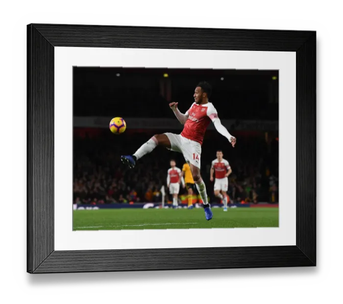 Framed Print : Arsenal's Aubameyang Shines in Premier League Clash Against Wolverhampton Wanderers