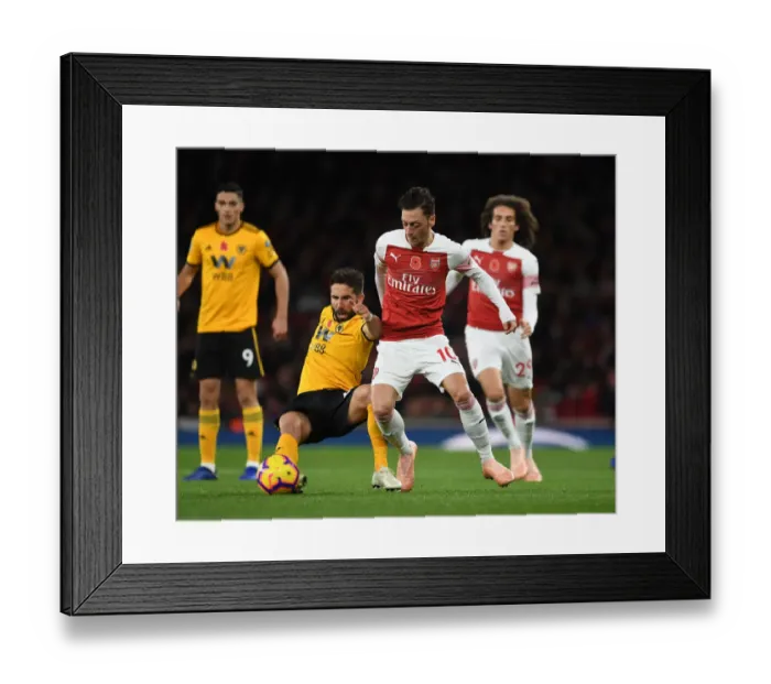Framed Print : Mesut Özil vs. João Moutinho: Arsenal vs. Wolverhampton Wanderers, Premier League Showdown Framed Print : Mesut Özil vs. João Moutinho: Arsenal vs. Wolverhampton Wanderers, Premier League Showdown