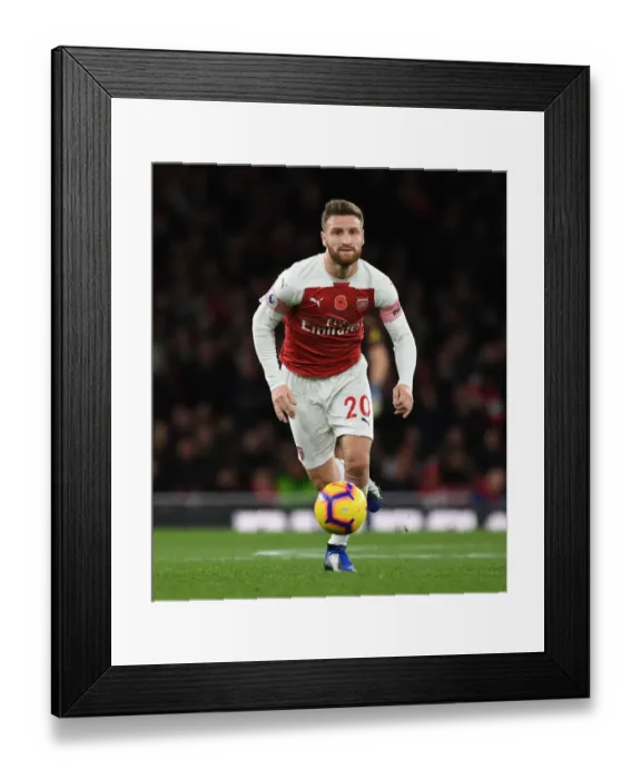 Framed Print : Mustafi's Determination: Arsenal's Shield Against Wolverhampton Wanderers Framed Print : Mustafi's Determination: Arsenal's Shield Against Wolverhampton Wanderers
