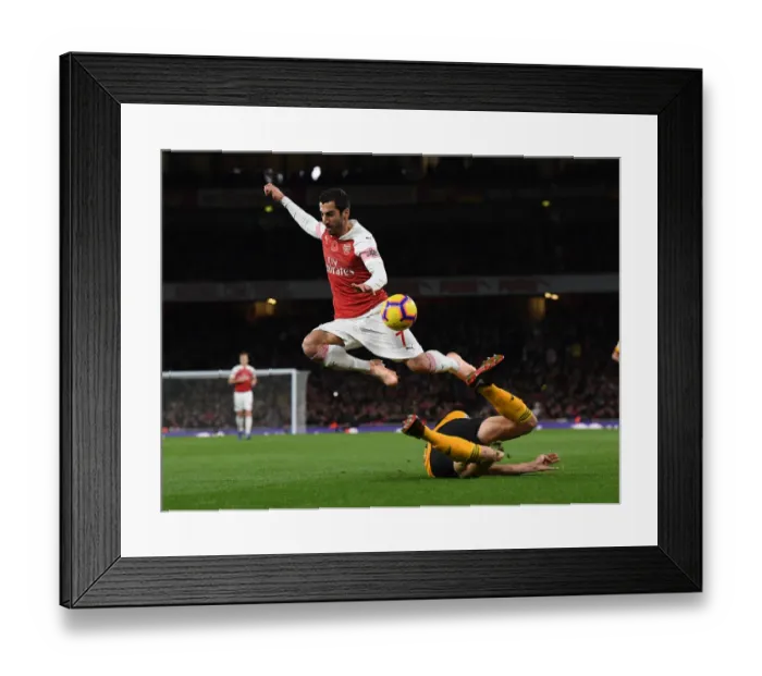 Framed Print : Mkhitaryan vs. Bennett: Intense Face-Off in Arsenal vs. Wolves Premier League Clash Framed Print : Mkhitaryan vs. Bennett: Intense Face-Off in Arsenal vs. Wolves Premier League Clash
