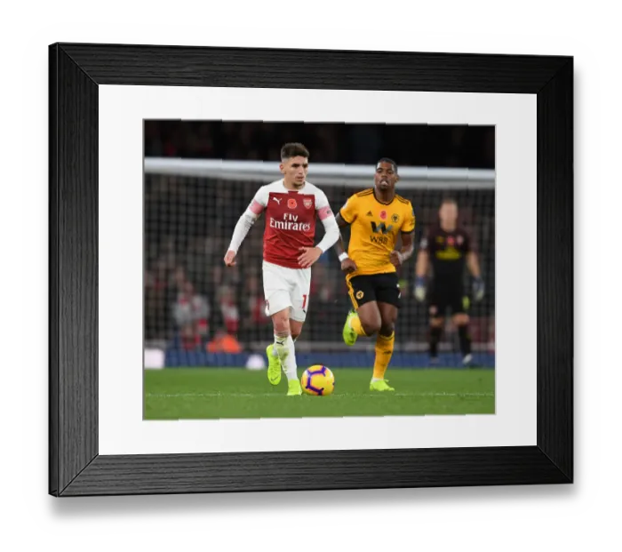 Framed Print : Lucas Torreira in Action: Arsenal vs. Wolverhampton Wanderers, Premier League 2018-19