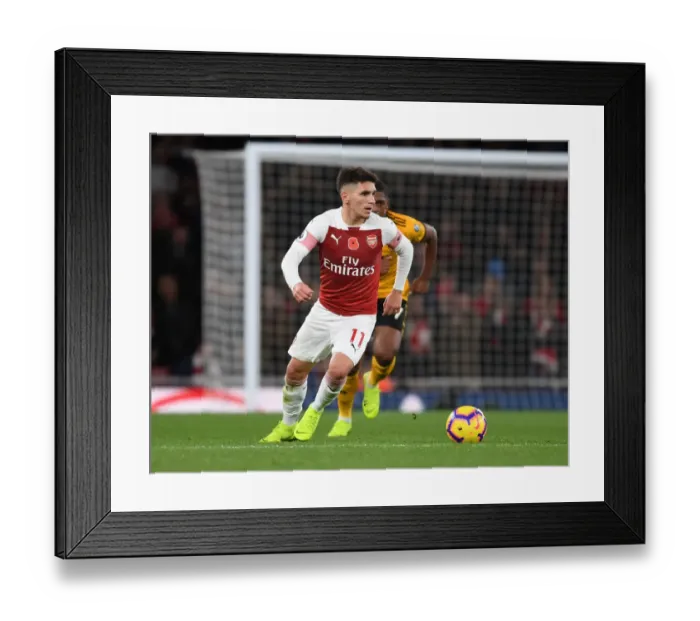 Framed Print : Lucas Torreira in Action: Arsenal vs. Wolverhampton Wanderers, Premier League 2018-19