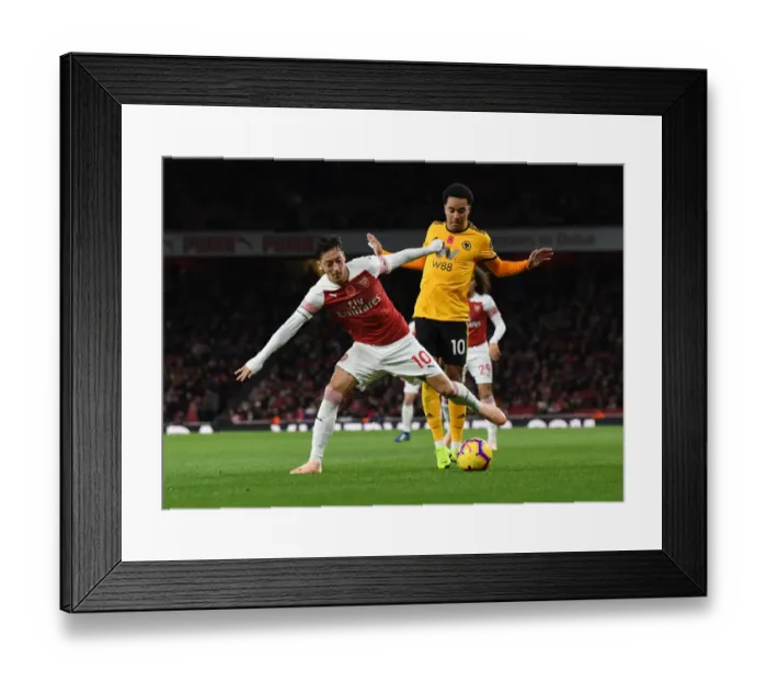 Framed Print : Mesut Ozil vs. Helder Costa: A Battle at the Emirates Framed Print : Mesut Ozil vs. Helder Costa: A Battle at the Emirates