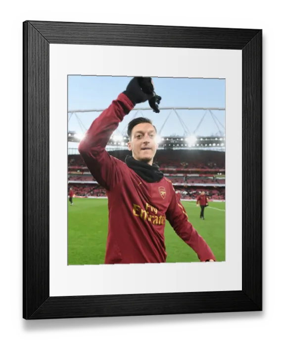 Framed Print : Mesut Ozil: Arsenal Football Club vs. Wolverhampton Wanderers, Premier League 2018-19