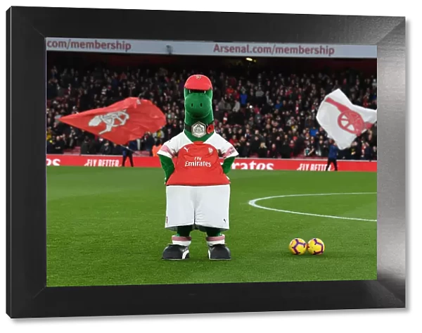 Gunnersaurus: Arsenal's Iconic Mascot Before Arsenal vs. Wolverhampton Wanderers, Premier League 2018-19