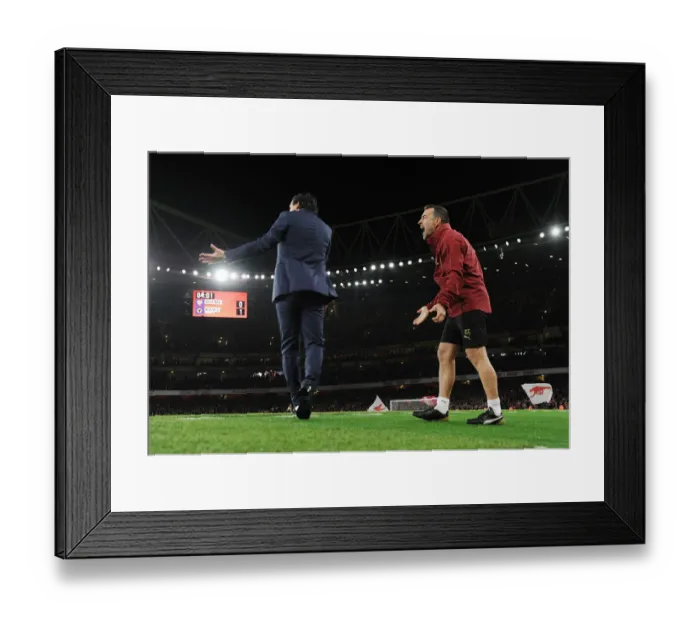 Framed Print : Unai Emery and Juan Carlos Carcedo Lead Arsenal Against Wolverhampton Wanderers, 2018-19 Premier League