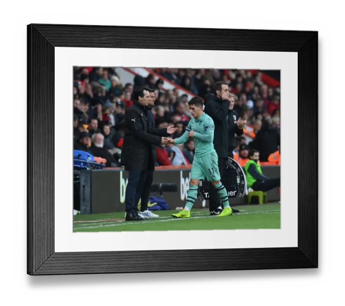 Framed Print : Torreira and Emery: AFC Bournemouth vs. Arsenal, Premier League 2018-19 Framed Print : Torreira and Emery: AFC Bournemouth vs. Arsenal, Premier League 2018-19