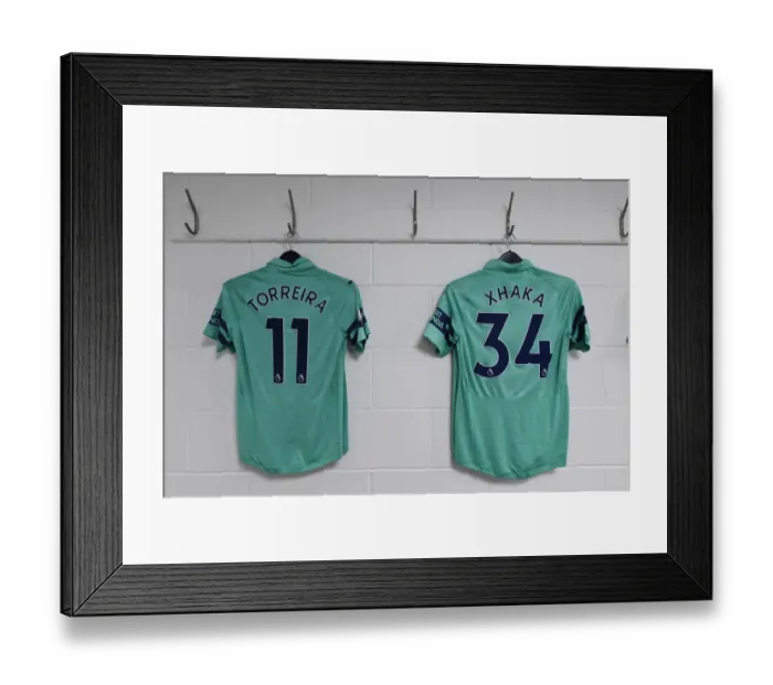 Framed Print : Arsenal's Torreira and Xhaka Jerseys in Arsenal Changing Room (AFC Bournemouth v Arsenal 2018-19) Framed Print : Arsenal's Torreira and Xhaka Jerseys in Arsenal Changing Room (AFC Bournemouth v Arsenal 2018-19)