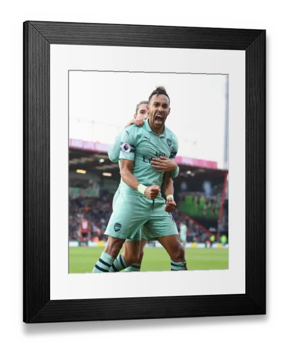 Framed Print : Aubameyang Scores Brace: AFC Bournemouth vs. Arsenal FC, Premier League 2018-19