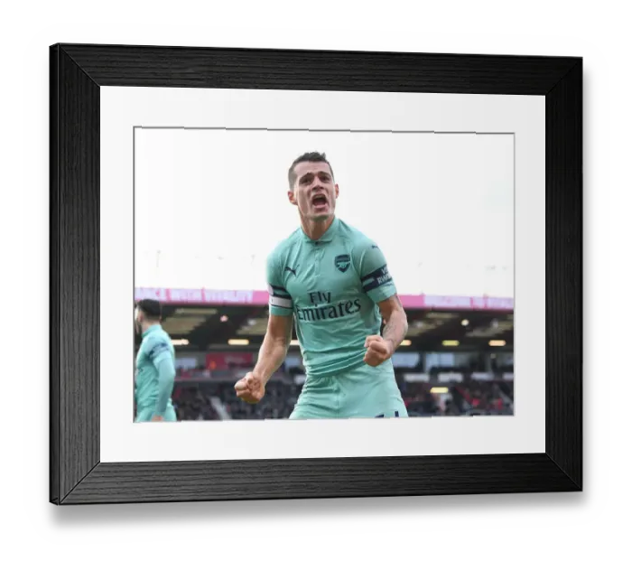 Framed Print : Granit Xhaka's Brace: Arsenal's Victory over AFC Bournemouth (2018-19)