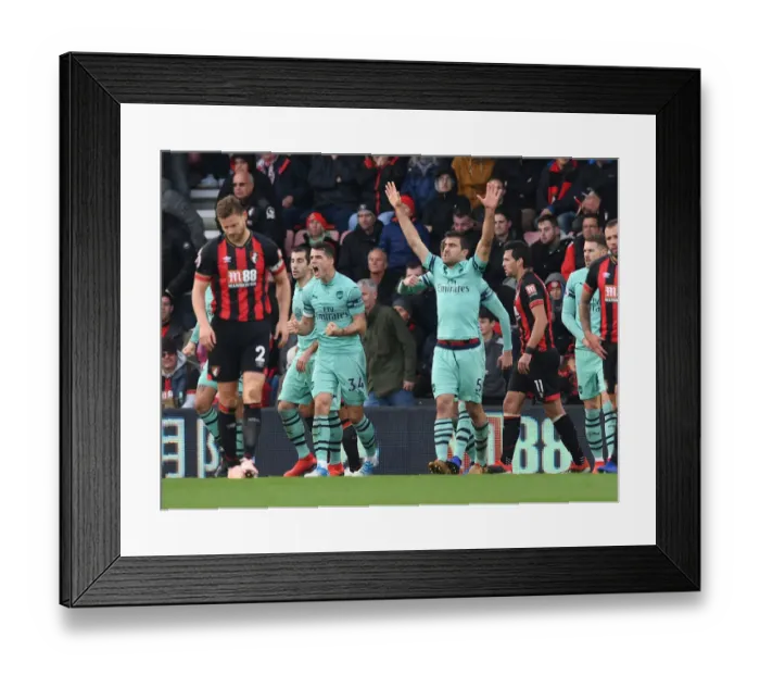 Framed Print : Celebrating Victory: Xhaka and Sokratis of Arsenal Framed Print : Celebrating Victory: Xhaka and Sokratis of Arsenal