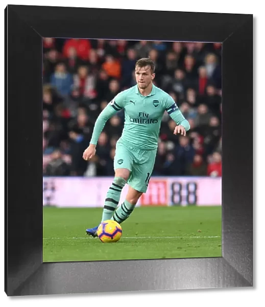 Rob Holding Focuses in AFC Bournemouth vs Arsenal FC Premier League Clash