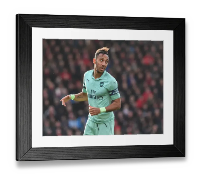 Framed Print : Arsenal's Aubameyang Scores Thriller at Bournemouth, Premier League 2018-19 Framed Print : Arsenal's Aubameyang Scores Thriller at Bournemouth, Premier League 2018-19