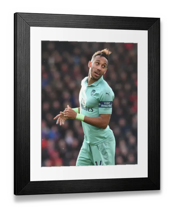 Framed Print : Aubameyang in Action: Arsenal's Star Forward Shines against AFC Bournemouth, Premier League 2018-19