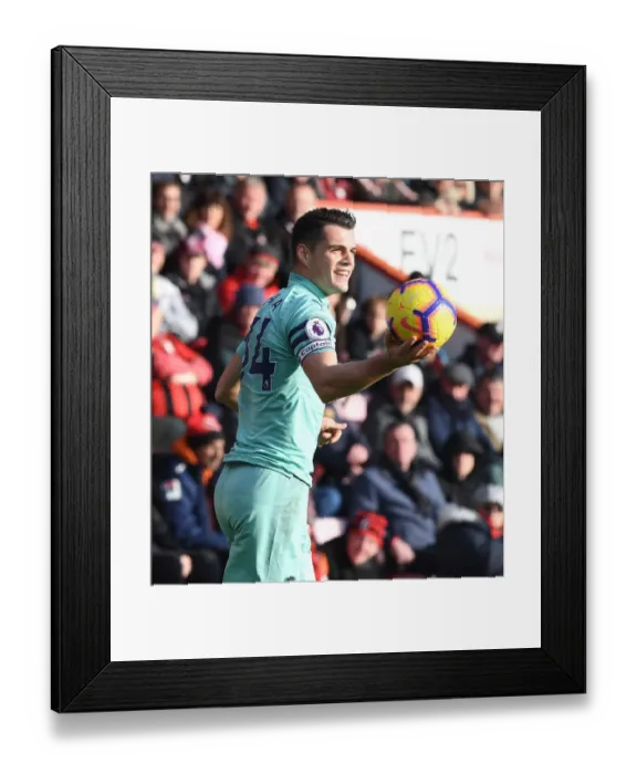 Framed Print : Granit Xhaka: Arsenal's Midfield Maestro in Action Against AFC Bournemouth, Premier League 2018-19 Framed Print : Granit Xhaka: Arsenal's Midfield Maestro in Action Against AFC Bournemouth, Premier League 2018-19