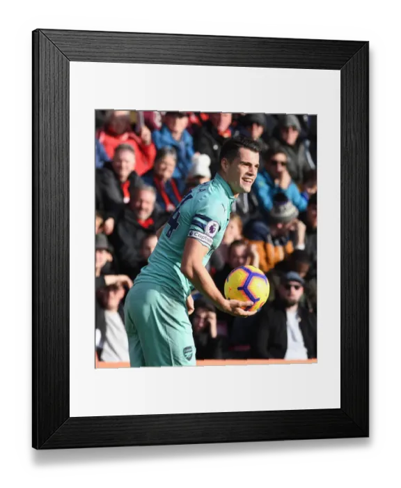 Framed Print : Granit Xhaka: Arsenal Star in Action vs. AFC Bournemouth, Premier League 2018-19