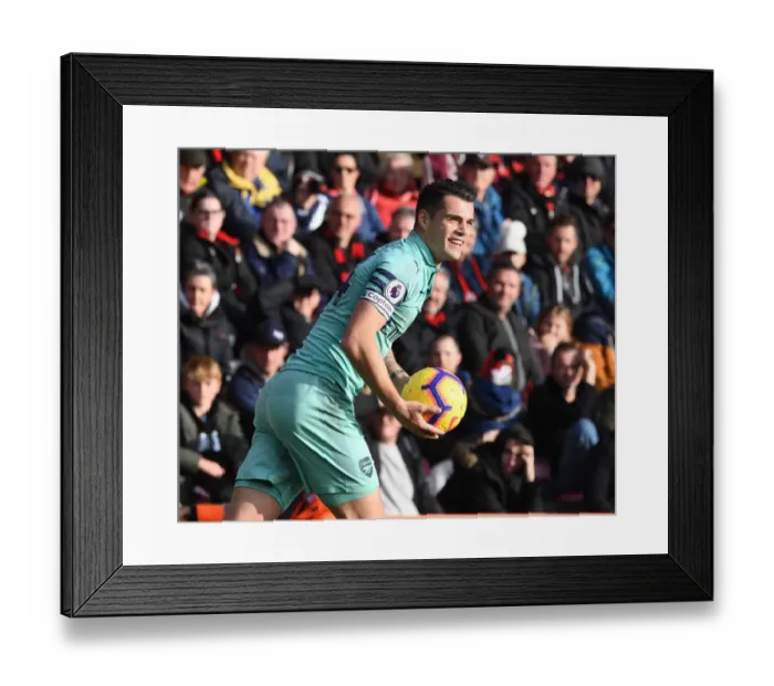 Framed Print : Granit Xhaka in Action: AFC Bournemouth vs Arsenal FC, Premier League 2018-19 Framed Print : Granit Xhaka in Action: AFC Bournemouth vs Arsenal FC, Premier League 2018-19