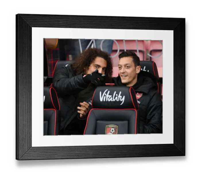 Framed Print : Arsenal FC: Guendouzi and Ozil Prepare for AFC Bournemouth Clash (2018-19)