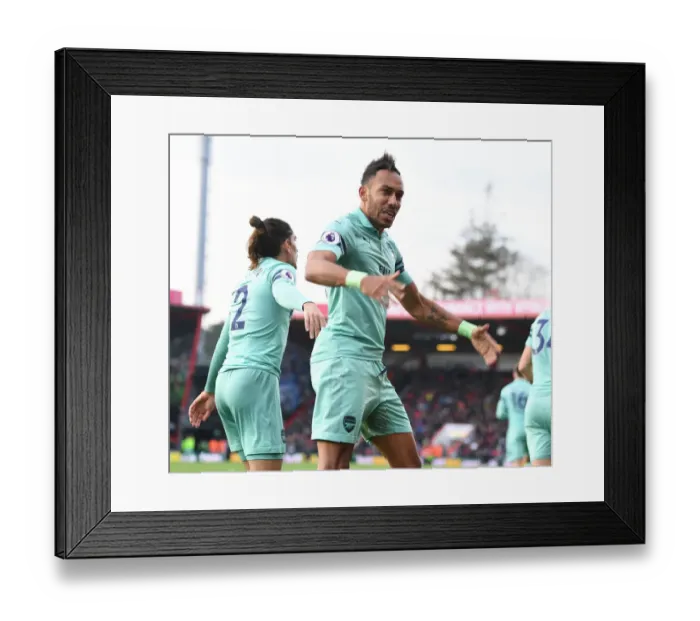 Framed Print : Arsenal's Aubameyang Scores Brace: Premier League Victory vs Bournemouth (2018-19)