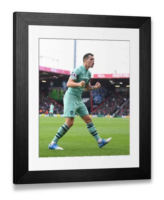 Framed Print : Granit Xhaka's Brace: Arsenal Secures Premier League Win vs AFC Bournemouth (2018-19) Framed Print : Granit Xhaka's Brace: Arsenal Secures Premier League Win vs AFC Bournemouth (2018-19)