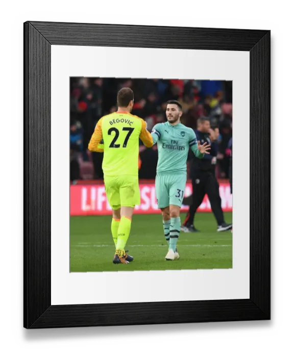 Framed Print : Clash of the Keepers: Sead Kolasinac and Asmir Begovic Go Head-to-Head in Intense AFC Bournemouth vs Arsenal FC Match Framed Print : Clash of the Keepers: Sead Kolasinac and Asmir Begovic Go Head-to-Head in Intense AFC Bournemouth vs Arsenal FC Match