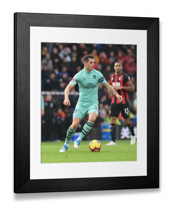 Framed Print : Granit Xhaka in Action: Arsenal vs. AFC Bournemouth, Premier League 2018-19