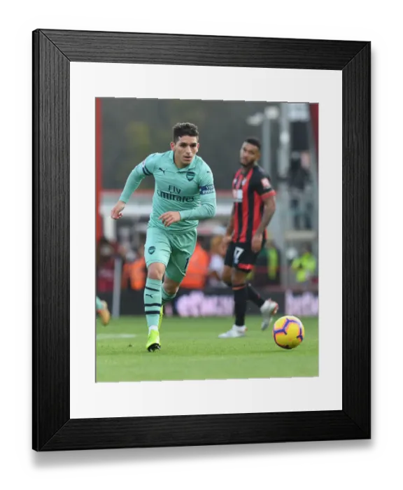 Framed Print : Lucas Torreira in Action: AFC Bournemouth vs. Arsenal FC, Premier League 2018-19