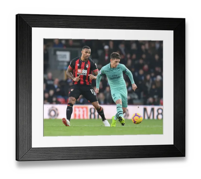 Framed Print : Torreira vs. Wilson: A Battle of Midfield Talents - AFC Bournemouth vs. Arsenal FC