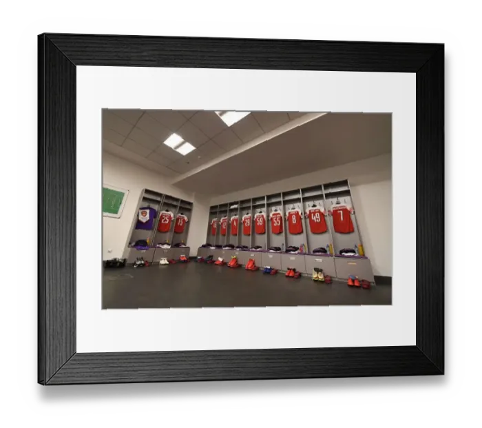 Framed Print : Arsenal's Changing Room Before UEFA Europa League Match vs. Vorskla Poltava (2018-19) Framed Print : Arsenal's Changing Room Before UEFA Europa League Match vs. Vorskla Poltava (2018-19)