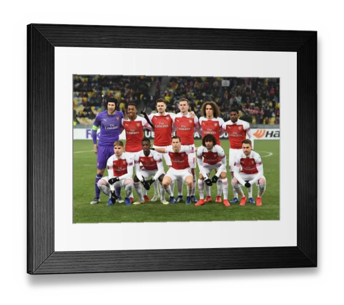 Framed Print : Arsenal Team Gears Up for UEFA Europa League Match Against FC Vorskla Poltava