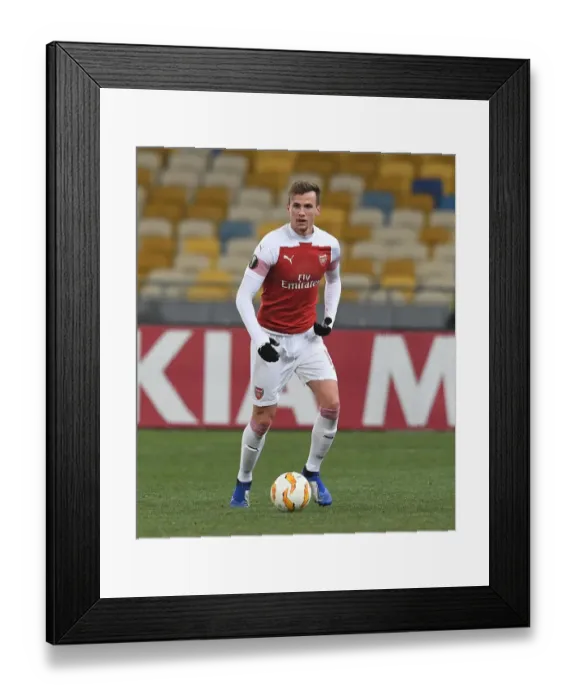 Framed Print : Rob Holding in Action: Arsenal vs. Vorskla Poltava, UEFA Europa League