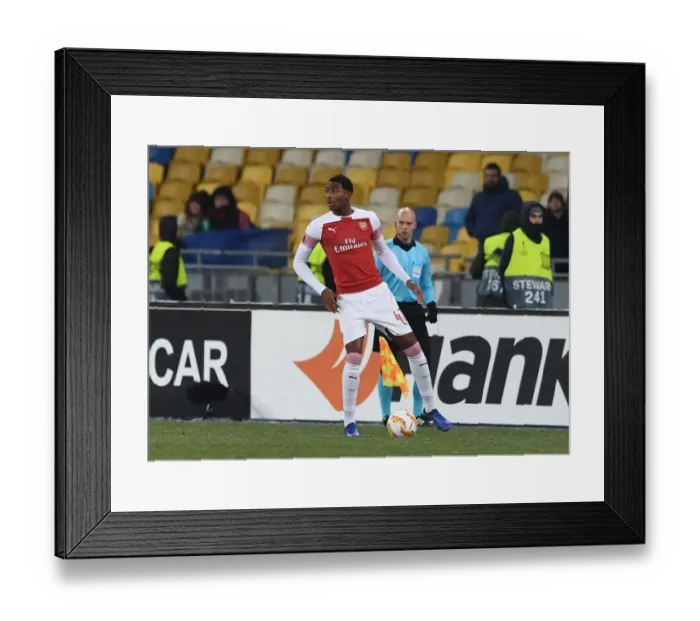 Framed Print : Zech Medley in Europa League Action: Arsenal vs. Vorskla Poltava, Ukraine (2018)