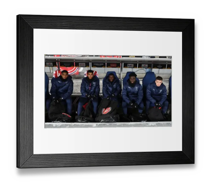 Framed Print : Arsenal's Young Talents on the Bench: FC Vorskla Poltava vs Arsenal, UEFA Europa League 2018-19 Framed Print : Arsenal's Young Talents on the Bench: FC Vorskla Poltava vs Arsenal, UEFA Europa League 2018-19