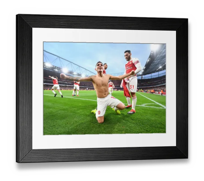 Framed Print : Arsenal's Lucas Torreira Scores Fourth Goal in Thrilling Arsenal v Tottenham Rivalry (2018-19) Framed Print : Arsenal's Lucas Torreira Scores Fourth Goal in Thrilling Arsenal v Tottenham Rivalry (2018-19)