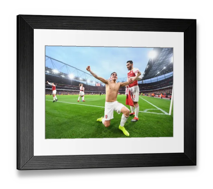 Framed Print : Torreira's Thriller: Arsenal's Game-Changing Goal vs. Tottenham (2018-19)