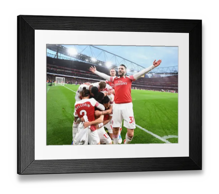 Framed Print : Sead Kolasinac's Euphoric Moment: Arsenal's Third Goal Against Tottenham Hotspur (2018-19) Framed Print : Sead Kolasinac's Euphoric Moment: Arsenal's Third Goal Against Tottenham Hotspur (2018-19)