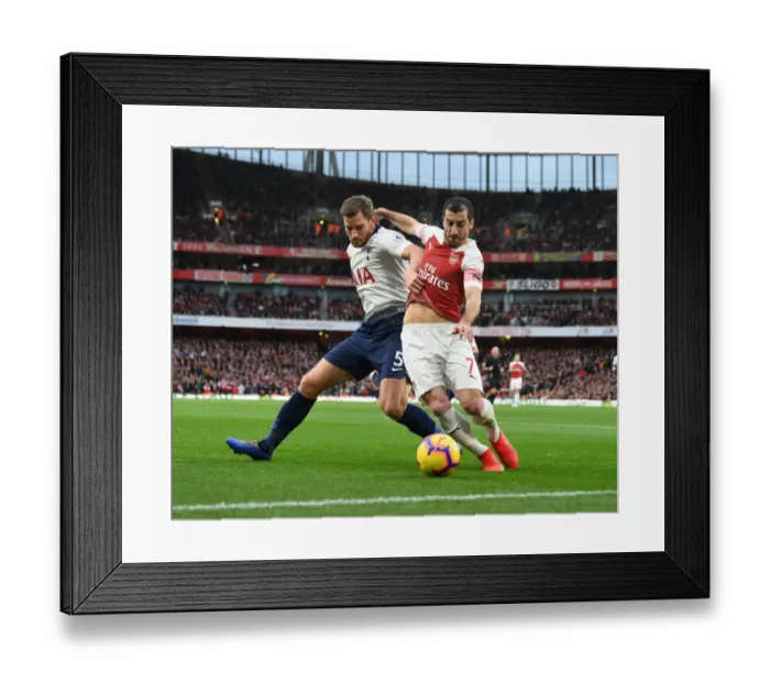 Framed Print : Clash of Titans: Mkhitaryan vs Vertonghen - Arsenal vs Tottenham, Premier League 2018-19
