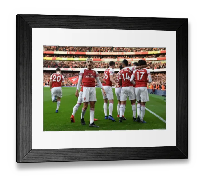 Framed Print : Hector Bellerin Celebrates Arsenal's First Goal Against Tottenham Hotspur (2018-19)