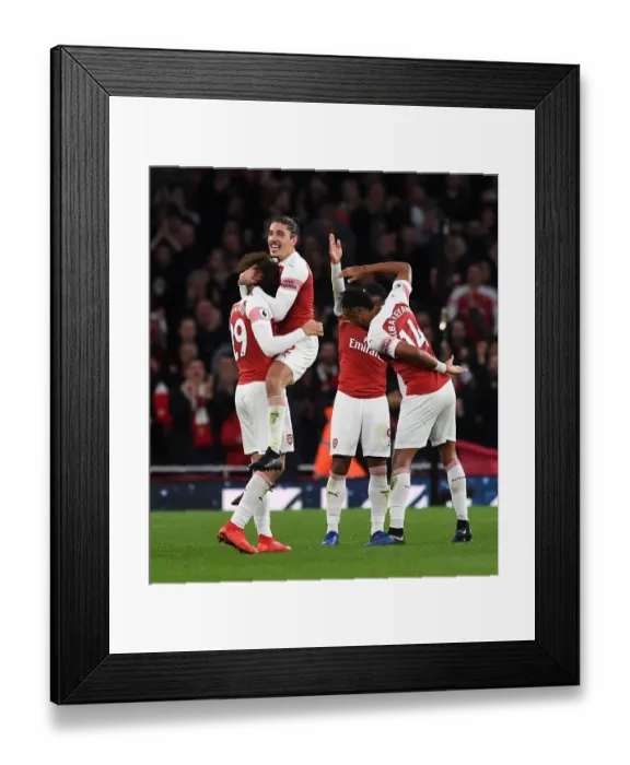 Framed Print : Hector Bellerin Celebrates Arsenal's Victory Over Tottenham Hotspur in the Premier League