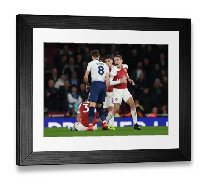 Framed Print : Arsenal's Bellerin Clashes with Tottenham's Winks: Intense Rivalry in the Premier League Framed Print : Arsenal's Bellerin Clashes with Tottenham's Winks: Intense Rivalry in the Premier League
