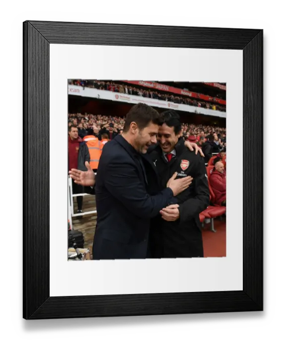 Framed Print : Unai Emery and Mauricio Pochettino: A Pre-Match Encounter between Arsenal and Tottenham in the Premier League Framed Print : Unai Emery and Mauricio Pochettino: A Pre-Match Encounter between Arsenal and Tottenham in the Premier League
