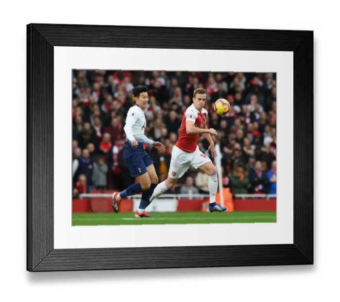 Framed Print : Clash of Titans: Rob Holding vs Heung-Min Son - Arsenal vs Tottenham Rivalry