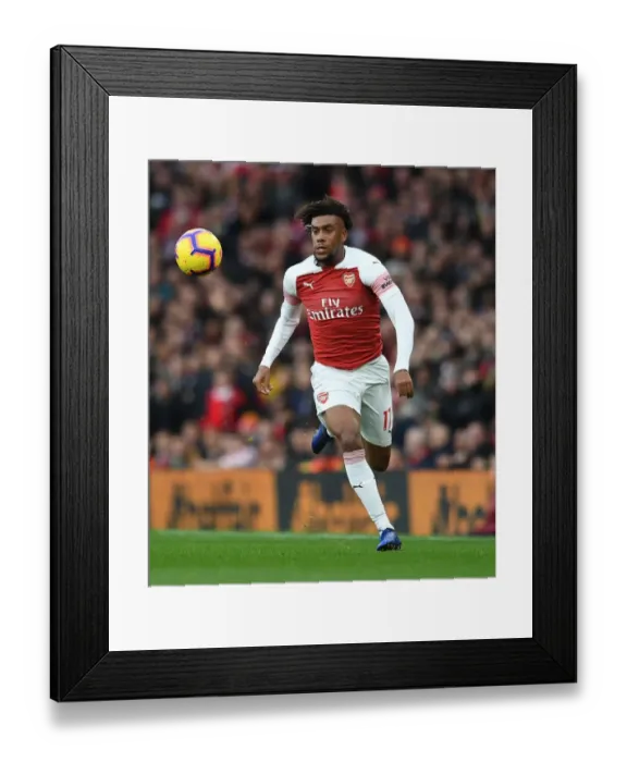 Framed Print : Arsenal's Alex Iwobi in Action Against Tottenham Hotspur, Premier League 2018-19